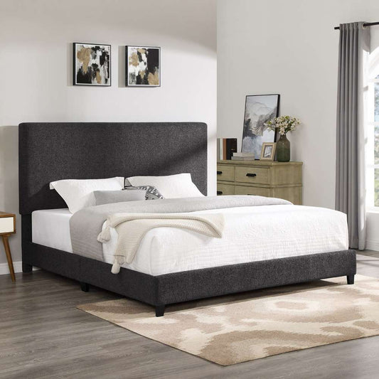 Legends Furniture - Bridgevine Home King Size Tall Grey Headboard Upholstered Platform Bed - ZBRD-7001KG veiw 1