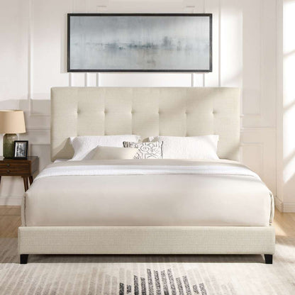 Legends Furniture - Bridgevine Home King Size Tall Tan Tufted Headboard Upholstered Platform Bed - ZBRD-7002KG veiw 1