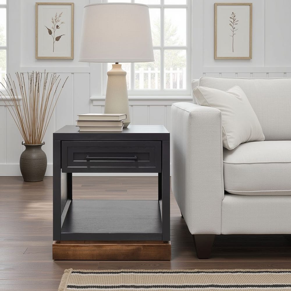 Legends Furniture - Bridgevine Home Nora 22 inch End Table, Black and Whiskey Finish - NO4110E.SWK view 5