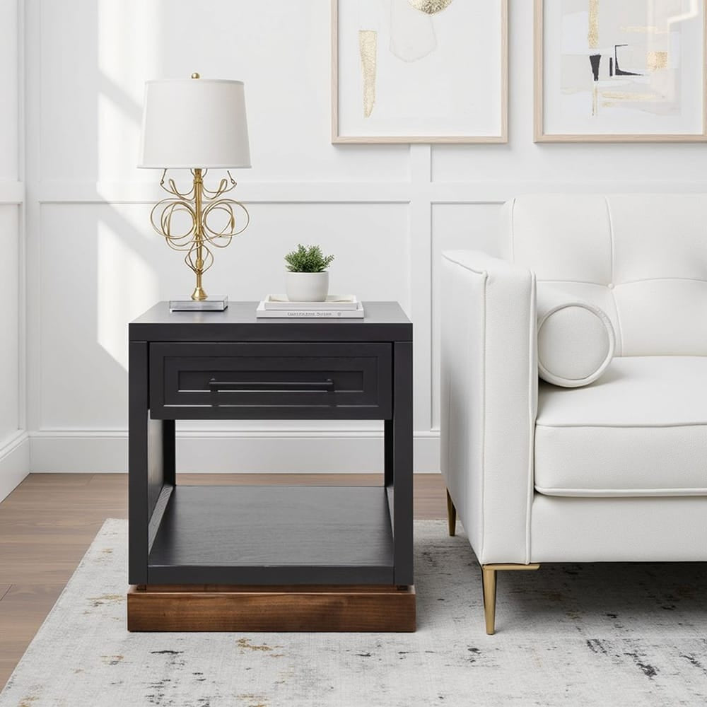 Legends Furniture - Bridgevine Home Nora 22 inch End Table, Black and Whiskey Finish - NO4110E.SWK view 7