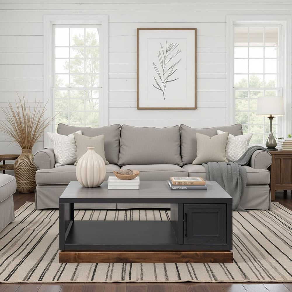 Legends Furniture - Bridgevine Home Nora 48 inch Coffee Table, Black and Whiskey Finish - NO4210E.SWK view 5