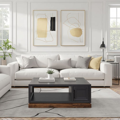 Legends Furniture - Bridgevine Home Nora 48 inch Coffee Table, Black and Whiskey Finish - NO4210E.SWK view 6