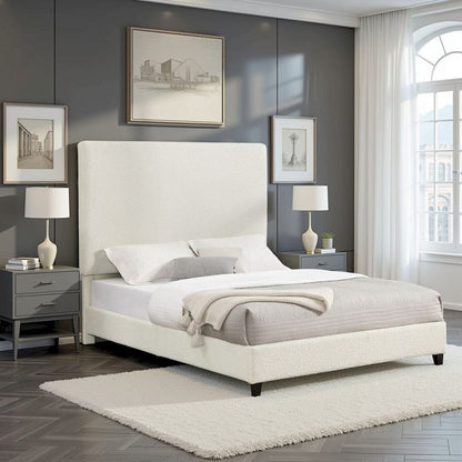 Bridgevine Home - Queen Size Tall Boucle Headboard Upholstered Platform Bed - ZBRD-7006QN view 12