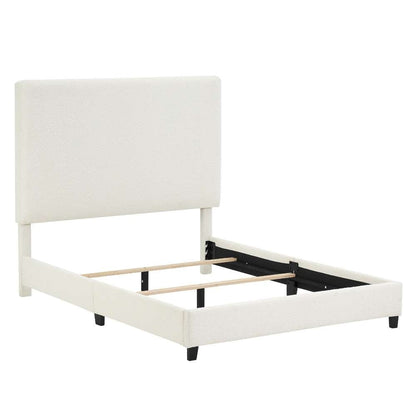 Legends Furniture - Bridgevine Home Queen Size Tall Boucle Headboard Upholstered Platform Bed - ZBRD-7006QN veiw 2