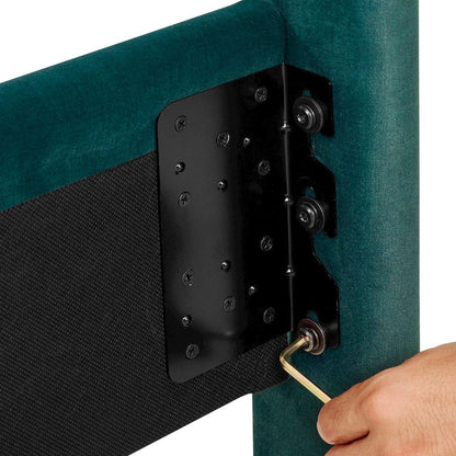 Bridgevine Home - Queen Size Tall Green Velvet Tufted Headboard Upholstered Platform Bed - ZBRD-7004QN view 8