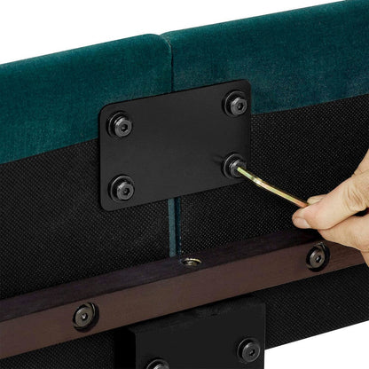 Bridgevine Home - Queen Size Tall Green Velvet Tufted Headboard Upholstered Platform Bed - ZBRD-7004QN view 9