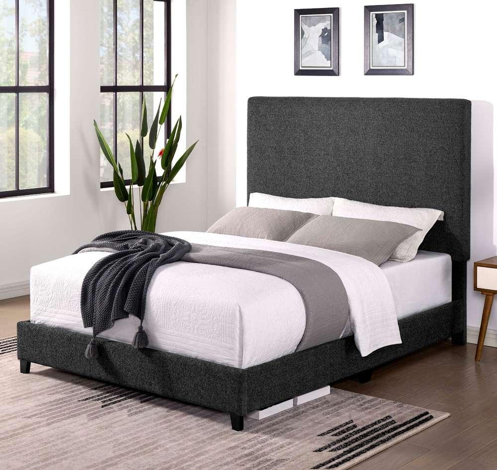 Legends Furniture - Bridgevine Home Queen Size Tall Grey Headboard Upholstered Platform Bed - ZBRD-7001QN veiw 1