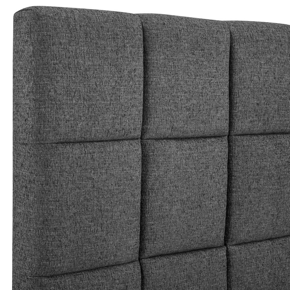 Bridgevine Home - Queen Size Tall Grey Square Headboard Upholstered Platform Bed - ZBRD-7007QN view 8