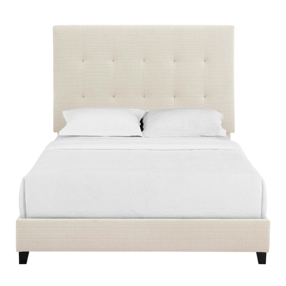 Bridgevine Home - Queen Size Tall Tan Tufted Headboard Upholstered Platform Bed - ZBRD-7002QN view 5