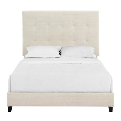 Bridgevine Home - Queen Size Tall Tan Tufted Headboard Upholstered Platform Bed - ZBRD-7002QN view 5