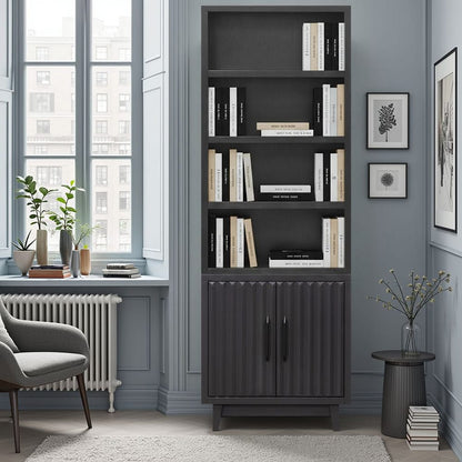 Legends Furniture - Bridgevine Home Radiance 60 inch High Bookshelf, Black Finish - RA6860E.SLS view 6