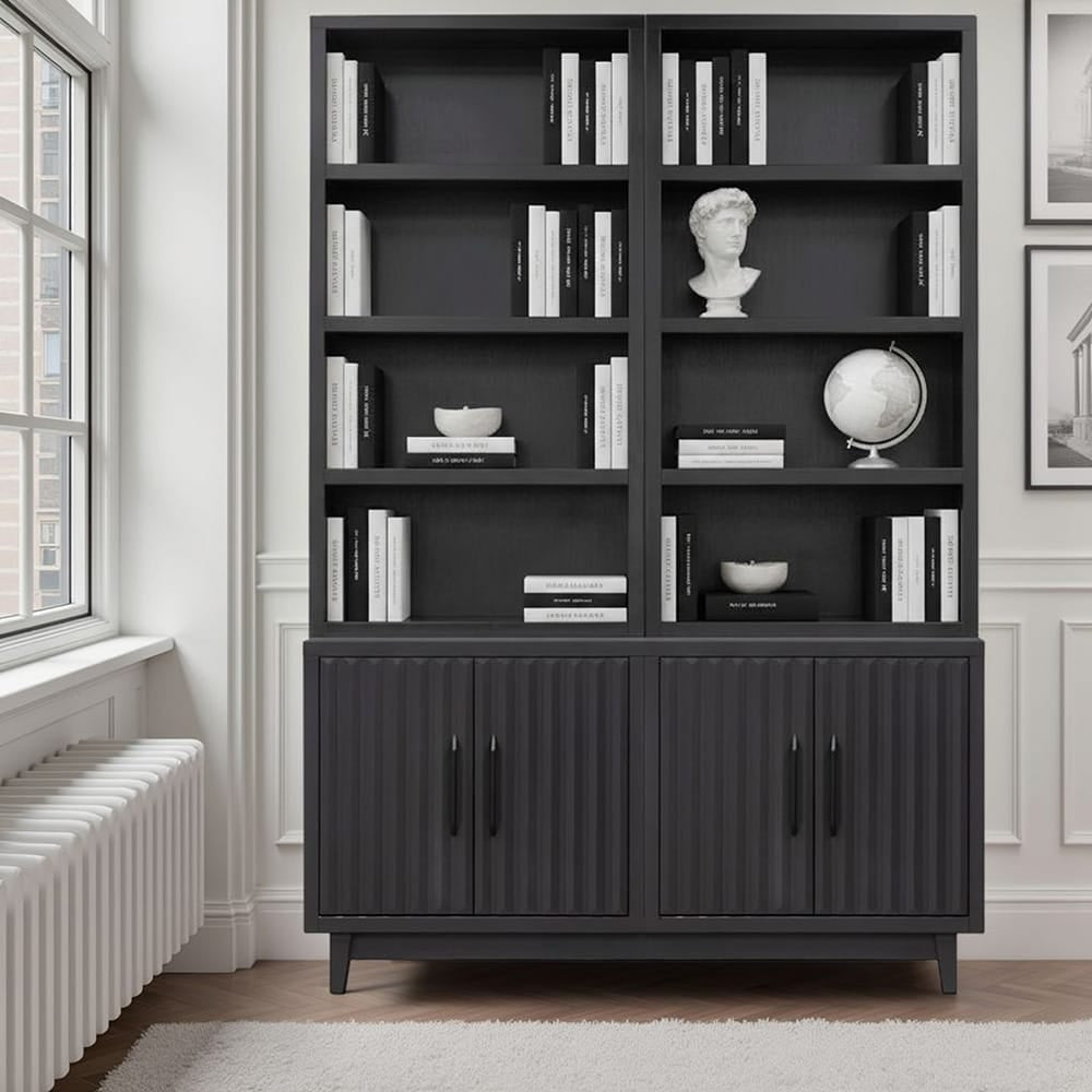Legends Furniture - Bridgevine Home Radiance 60 inch High Bookshelf, Black Finish - RA6860E.SLS view 7