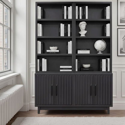 Legends Furniture - Bridgevine Home Radiance 60 inch High Bookshelf, Black Finish - RA6860E.SLS view 7