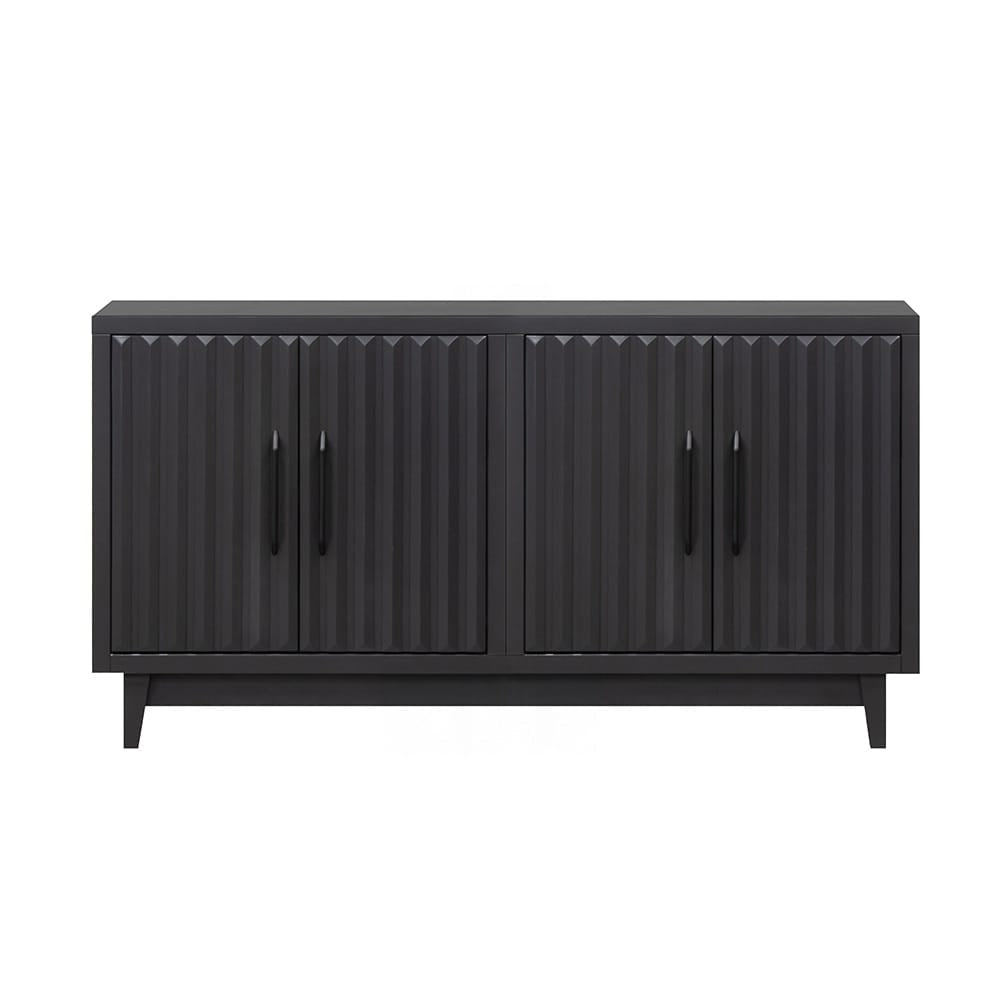 Legends Furniture - Bridgevine Home Radiance 64 inch Four Door Cabinet, Black Finish - RA1040E.SLS view 1