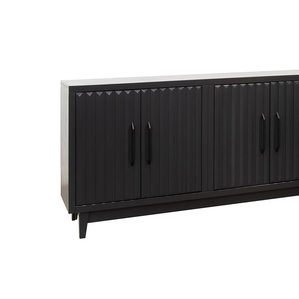 Legends Furniture - Bridgevine Home Radiance 64 inch Four Door Cabinet, Black Finish - RA1040E.SLS view 2