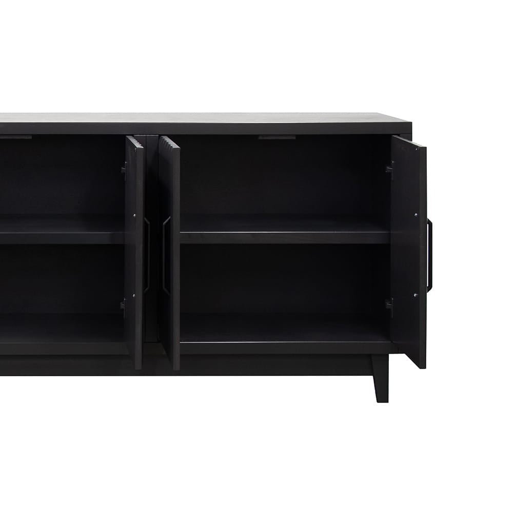 Legends Furniture - Bridgevine Home Radiance 64 inch Four Door Cabinet, Black Finish - RA1040E.SLS view 3