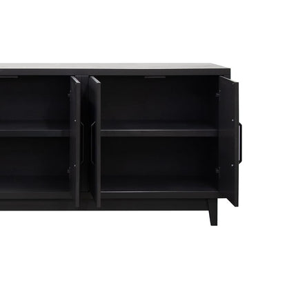 Legends Furniture - Bridgevine Home Radiance 64 inch Four Door Cabinet, Black Finish - RA1040E.SLS view 3