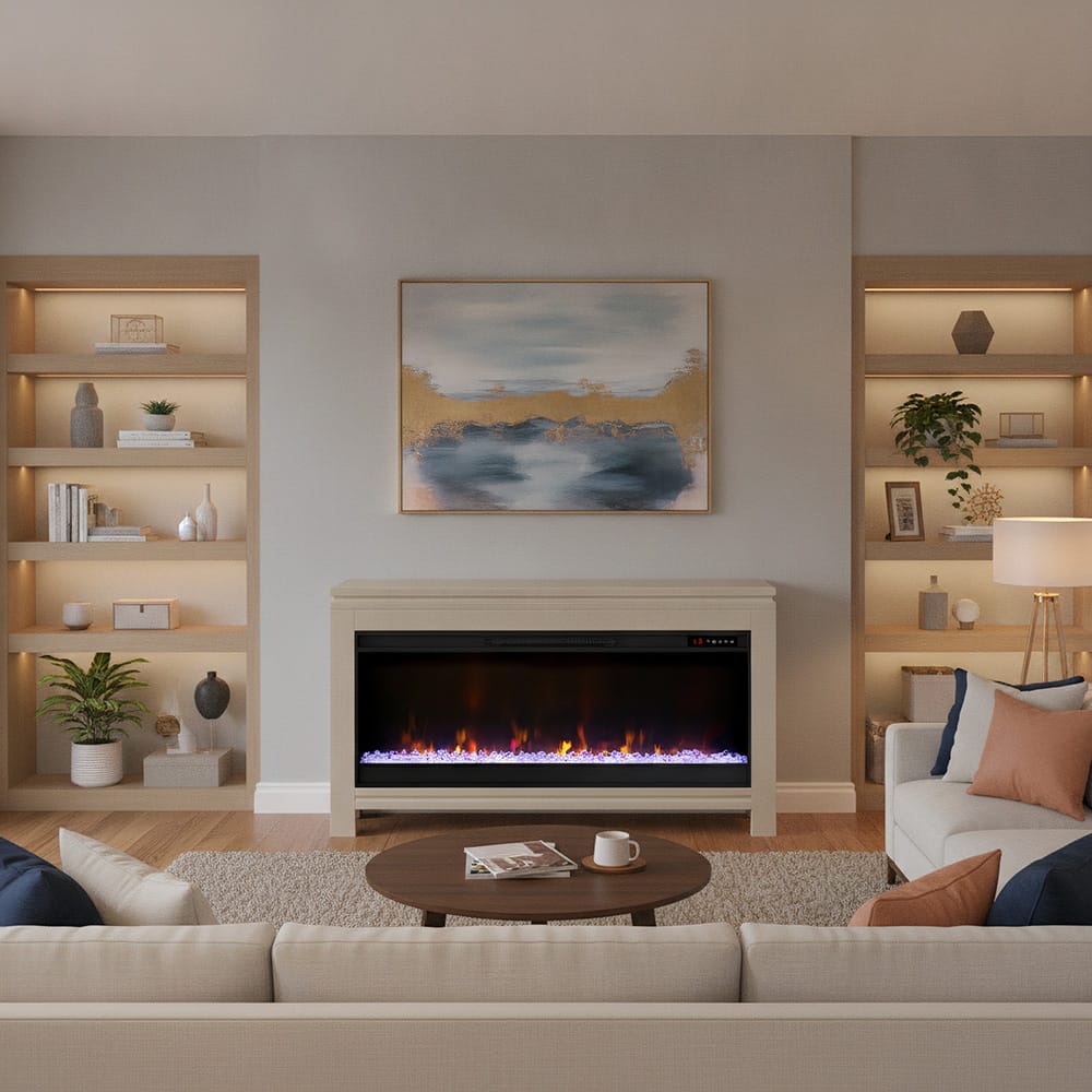 Legends Furniture - Camden 48 in. Electric Fireplace Base Cabinet, Modular Wall System, Beige/ Taupe - TC5401E.KHK view 2