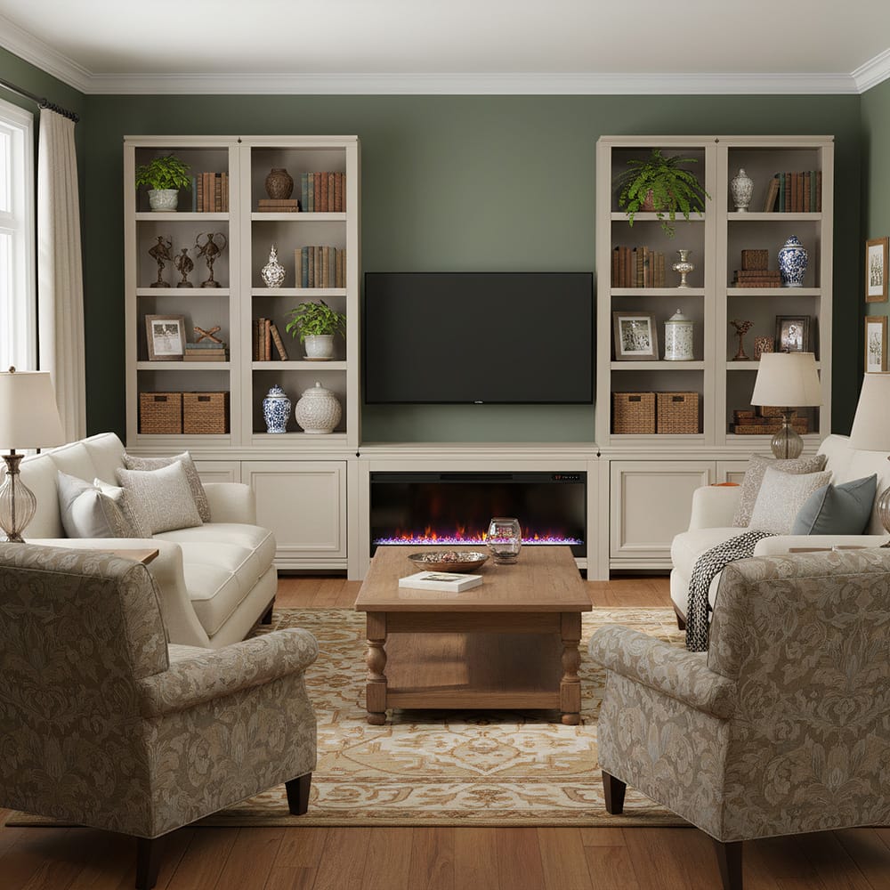 Legends Furniture - Camden 48 in. Electric Fireplace Base Cabinet, Modular Wall System, Beige/ Taupe - TC5401E.KHK view 4
