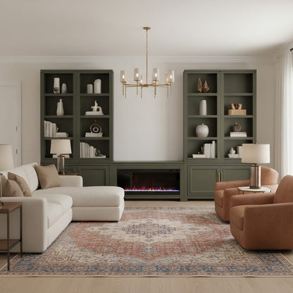 Legends Furniture - Camden 48 in. Electric Fireplace Base Cabinet, Modular Wall System, Green - TC5401E.SHG view 4