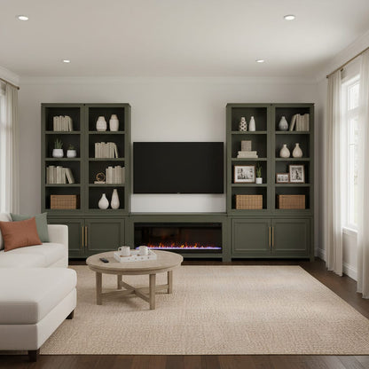 Legends Furniture - Camden 48 in. Electric Fireplace Base Cabinet, Modular Wall System, Green - TC5401E.SHG view 5