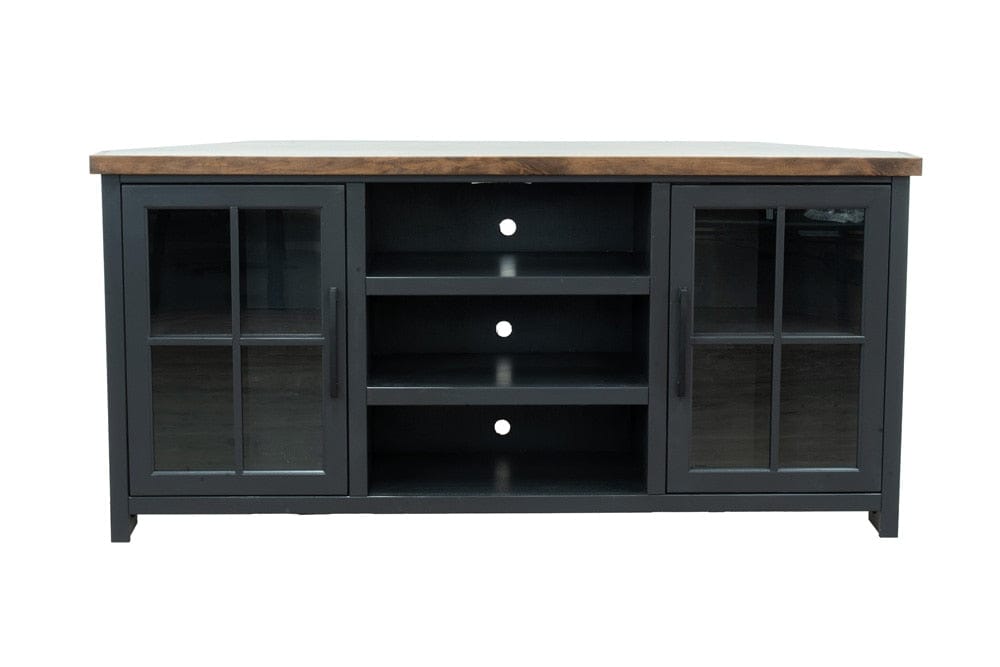 Legends Furniture - Essex 67 inch Corner TV Stand in Black and Whiskey - ES1220.SWK veiw 1