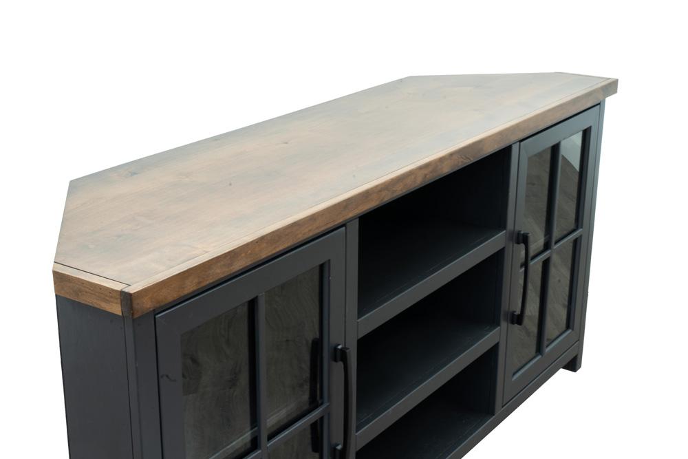 Legends Furniture - Essex 67 inch Corner TV Stand in Black and Whiskey - ES1220.SWK veiw 3