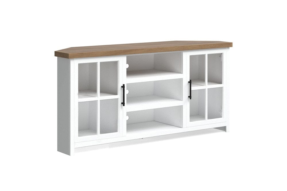 Legends Furniture - Hampton 67 inch Corner TV Stand in Jasmine Whitewash and Barnwood - HT1220.BJW veiw 1