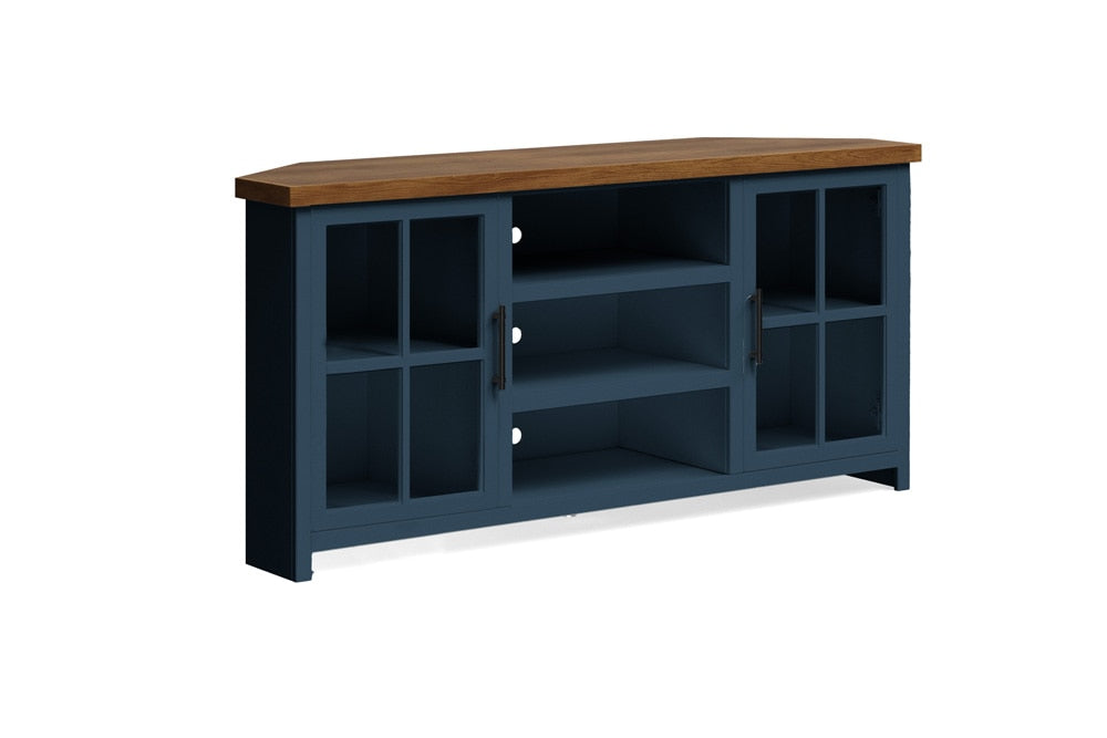 Legends Furniture - Nantucket 67 inch Corner TV Stand in Blue Denim and Whiskey - NT1220.BWK veiw 1