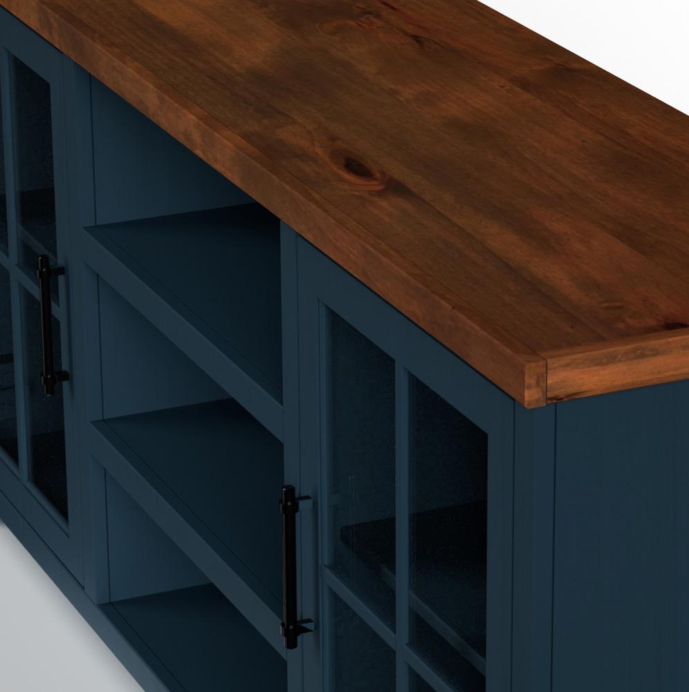 Legends Furniture - Nantucket 67 inch Corner TV Stand in Blue Denim and Whiskey - NT1220.BWK veiw 3