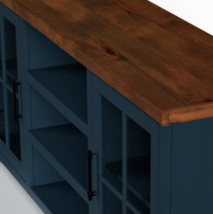 Legends Furniture - Nantucket 67 inch Corner TV Stand in Blue Denim and Whiskey - NT1220.BWK veiw 3