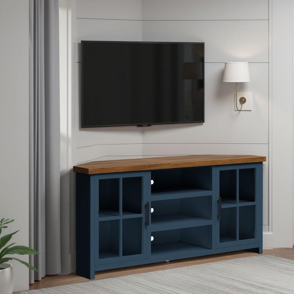 Legends Furniture - Nantucket 67 inch Corner TV Stand in Blue Denim and Whiskey - NT1220.BWK veiw 7