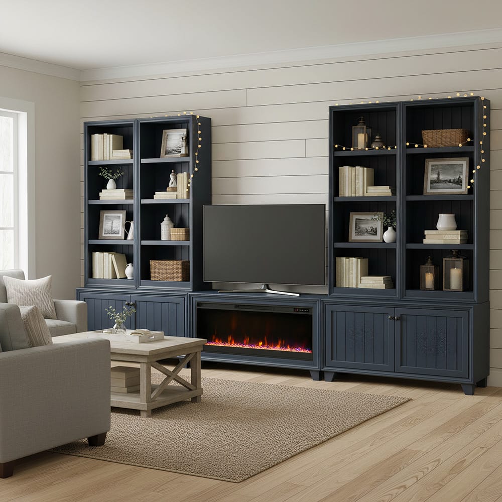 Legends Furniture - Seabrook 48" Modular Fireplace Cabinet, Blue - FA5401E.DEB view 5