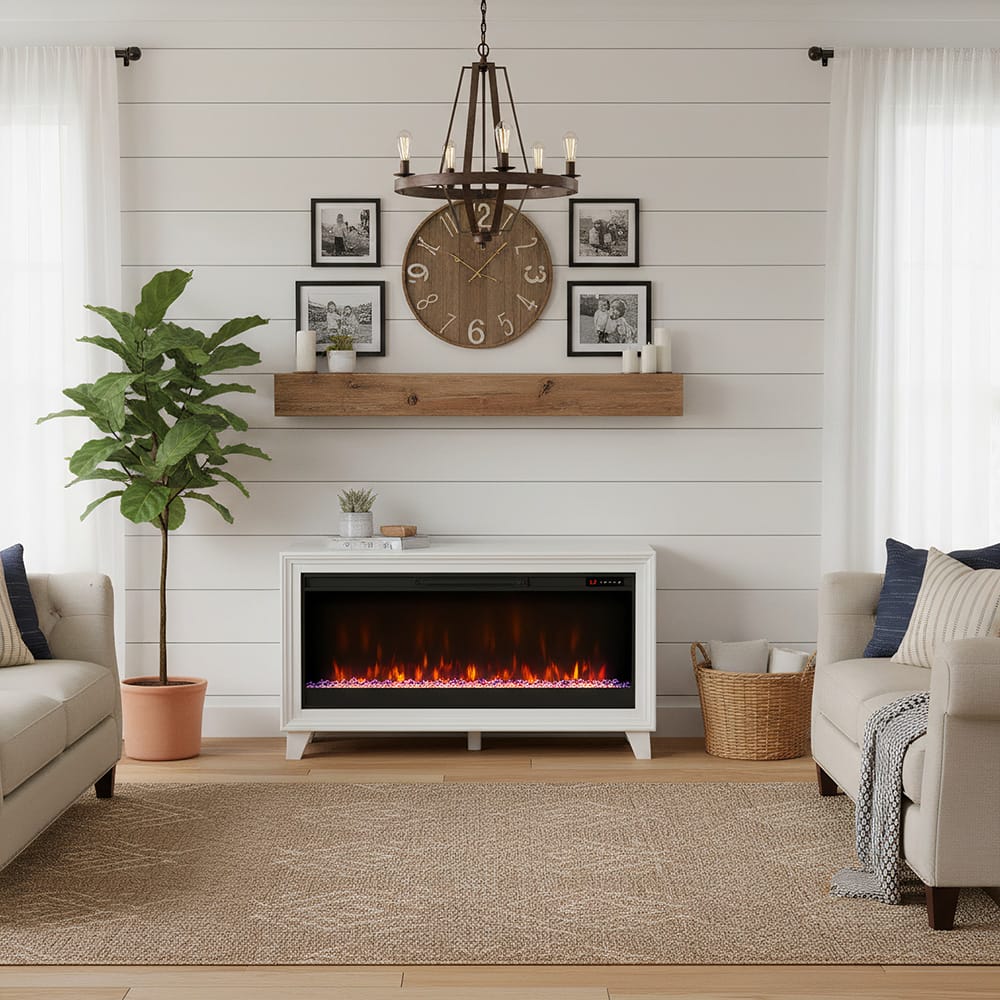 Legends Furniture - Seabrook 48" Modular Fireplace Cabinet, White - FA5401E.WHT view 4