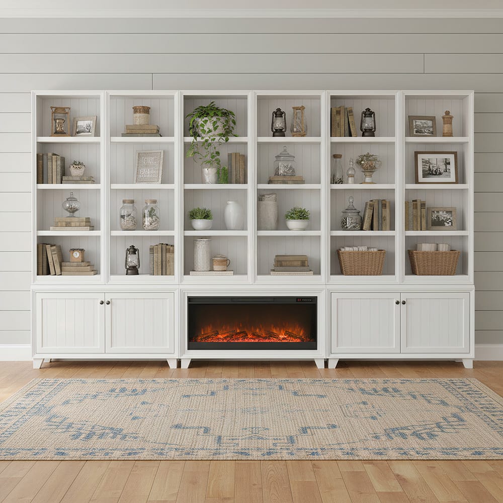 Legends Furniture - Seabrook 48" Modular Fireplace Cabinet, White - FA5401E.WHT view 5
