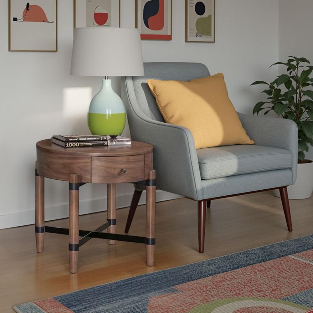 Legends Furniture - Tranquility 24in inch Round Side Table in Walnut - ZTRN-4100 veiw 3