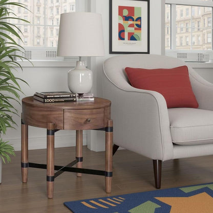 Legends Furniture - Tranquility 24in inch Round Side Table in Walnut - ZTRN-4100 veiw 4