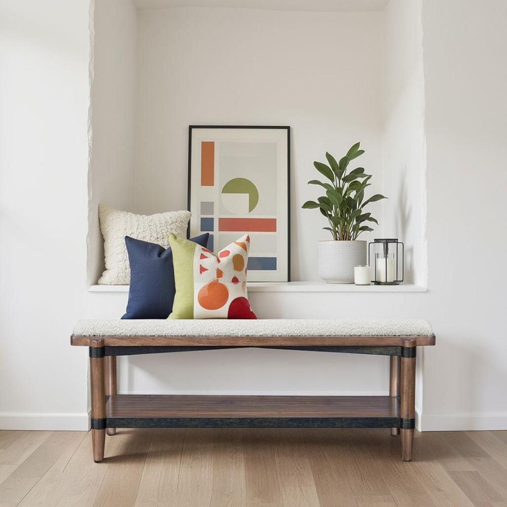 Legends Furniture - Tranquility 48 inch Upholstered Bench in Walnut - ZTRN-7089 veiw 6
