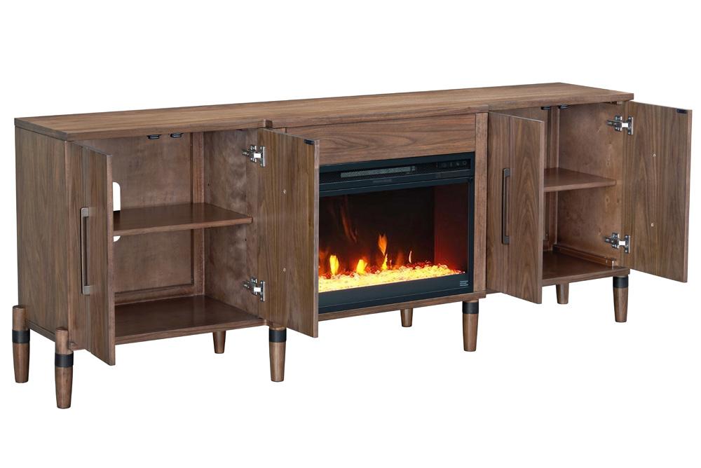 Legends Furniture - Tranquility 78 inch Fireplace TV Stand for TVs up to 90 inches in Walnut - ZTRN-1978 veiw 3