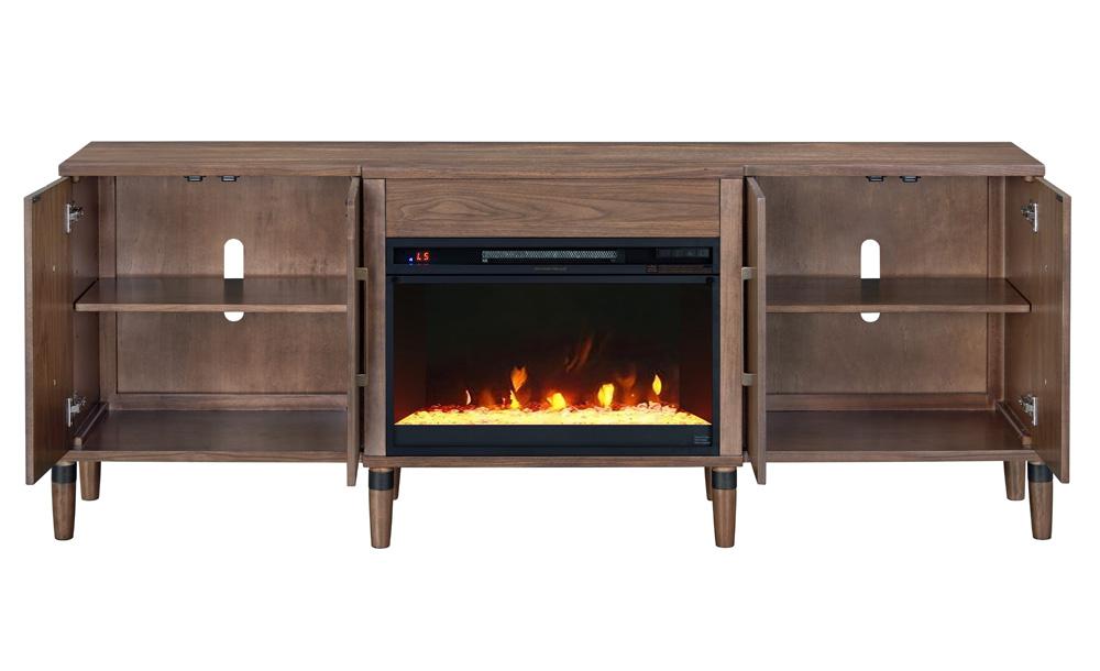 Legends Furniture - Tranquility 78 inch Fireplace TV Stand for TVs up to 90 inches in Walnut - ZTRN-1978 veiw 4
