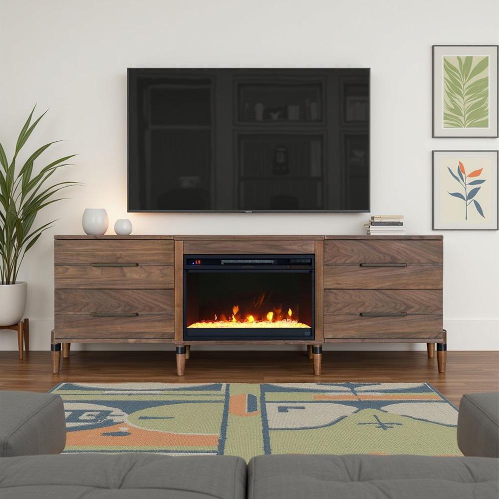 Legends Furniture - Tranquility 78 inch Fireplace TV Stand for TVs up to 90 inches in Walnut - ZTRN-1978 veiw 6