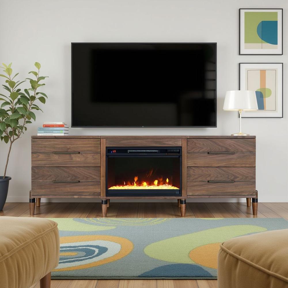 Legends Furniture - Tranquility 78 inch Fireplace TV Stand for TVs up to 90 inches in Walnut - ZTRN-1978 veiw 7