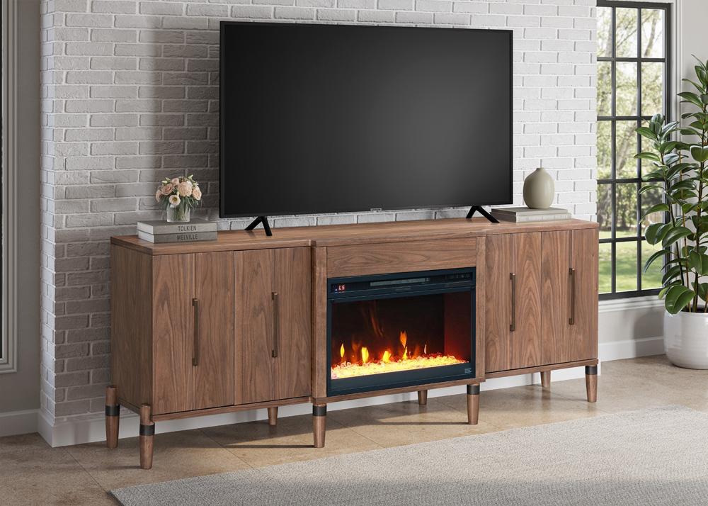 Legends Furniture - Tranquility 78 inch Fireplace TV Stand for TVs up to 90 inches in Walnut - ZTRN-1978 veiw 8