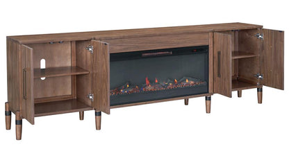 Legends Furniture - Tranquility 94 inch Fireplace TV Stand in Walnut - ZTRN-1994 veiw 2