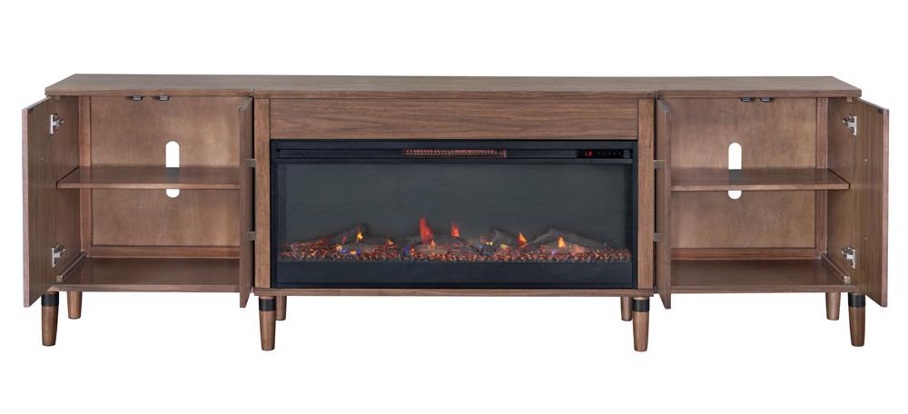 Legends Furniture - Tranquility 94 inch Fireplace TV Stand in Walnut - ZTRN-1994 veiw 4