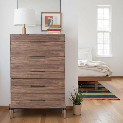 Legends Furniture - Tranquility Five Drawer Chest in Walnut - ZTRN-7016 veiw 5
