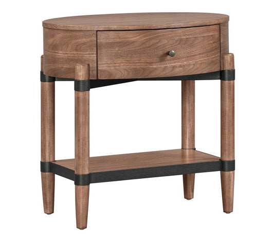 Legends Furniture - Tranquility Oval One Drawer Nightstand in Walnut - ZTRN-7015 veiw 1