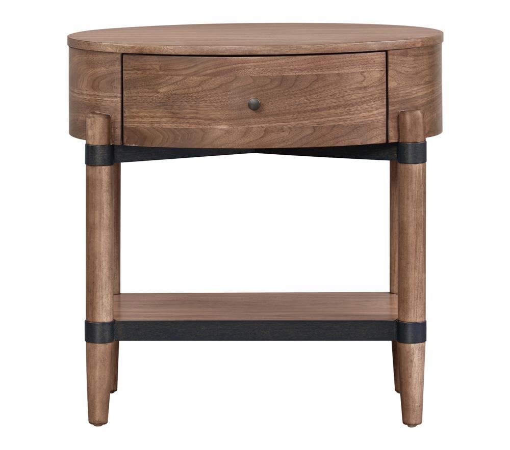 Legends Furniture - Tranquility Oval One Drawer Nightstand in Walnut - ZTRN-7015 veiw 2