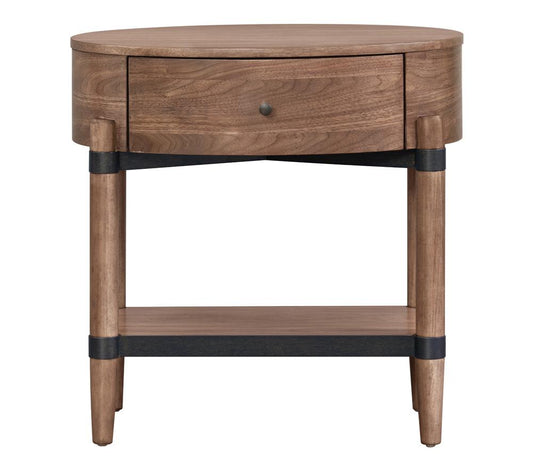 Legends Furniture - Tranquility Oval One Drawer Nightstand in Walnut - ZTRN-7015 veiw 2