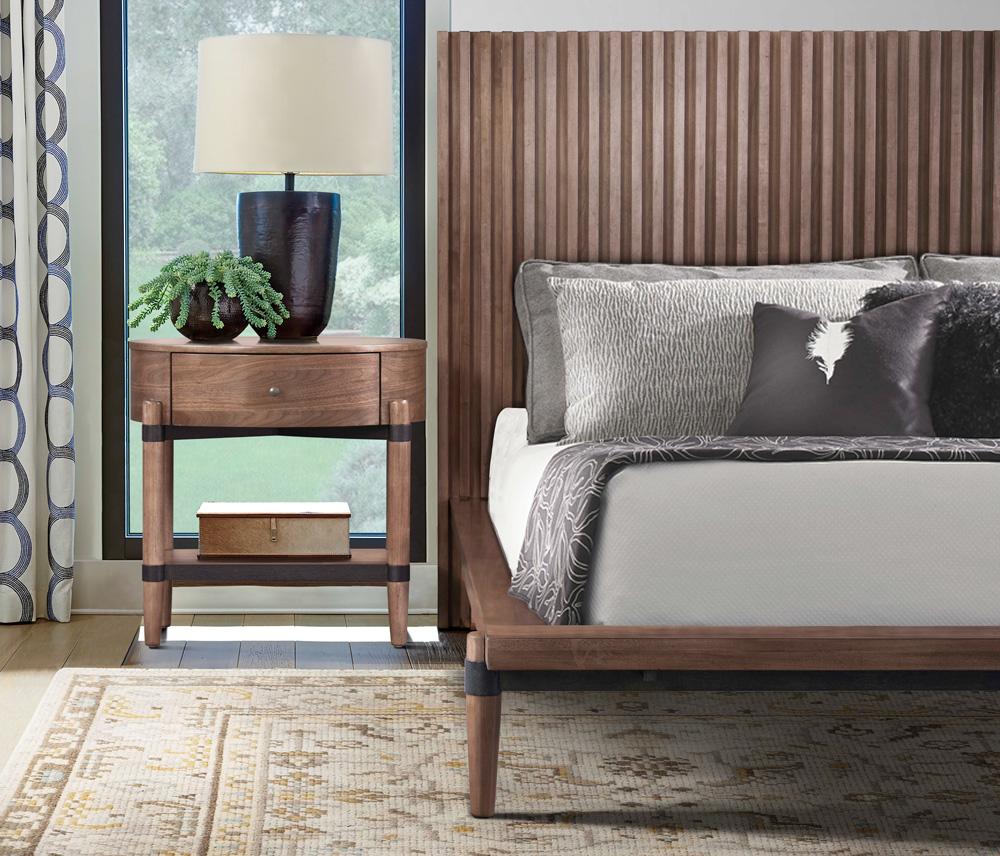 Legends Furniture - Tranquility Oval One Drawer Nightstand in Walnut - ZTRN-7015 veiw 5